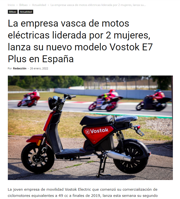 Vostok la empresa Vasca liderada por dos mujeres lanza su nuevo modelo Vostok E7+